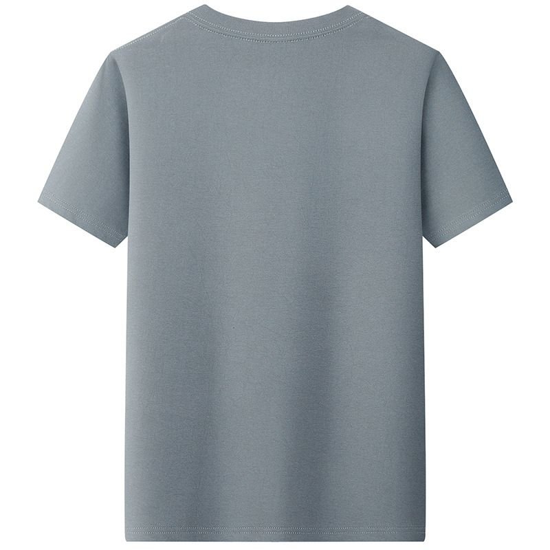 210gsm 100% Cotton V Neck Men Short-Sleeved Solid Color T-Shirt