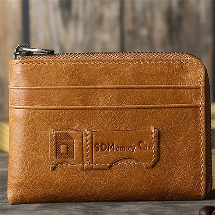 Vintage Solid Color Leather Multifunction Coin Wallet