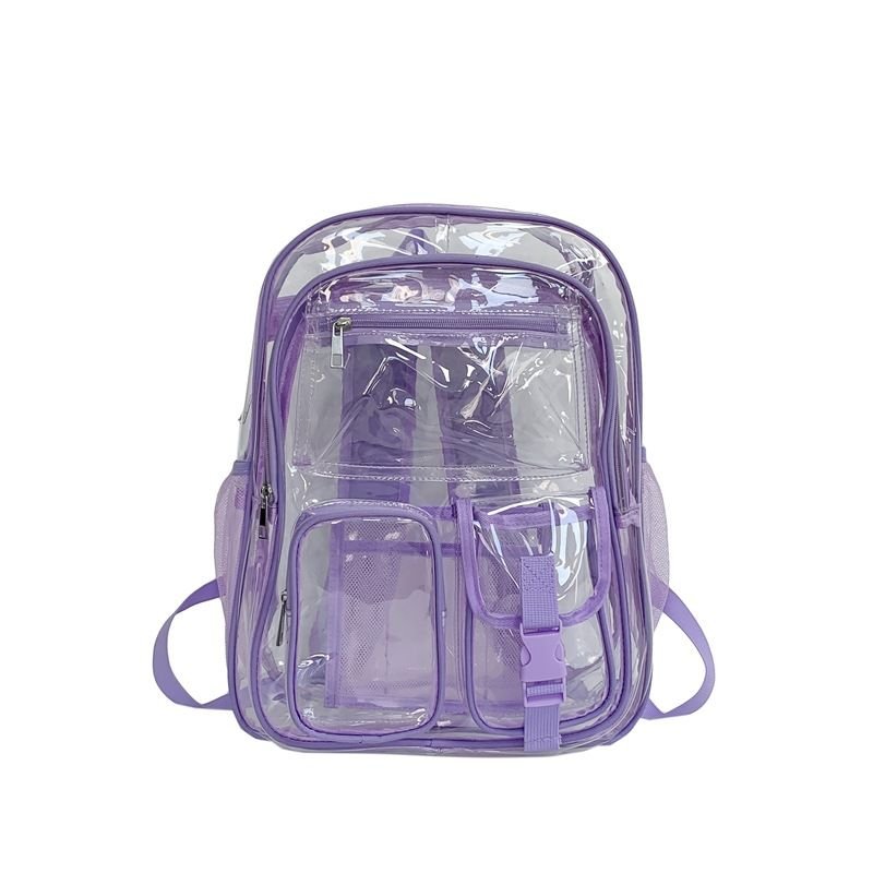 Fashionable Large Capacity Double-Layer Multi-Pocket Clear Pvc Backpack