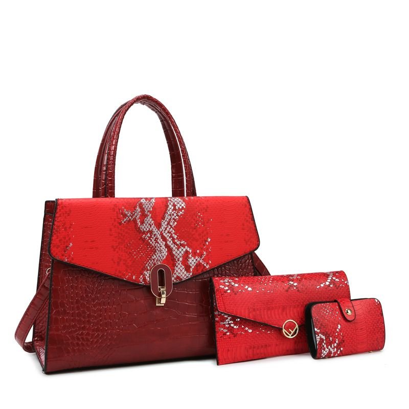 Women Fashion Crocodile Print Handbag Sets