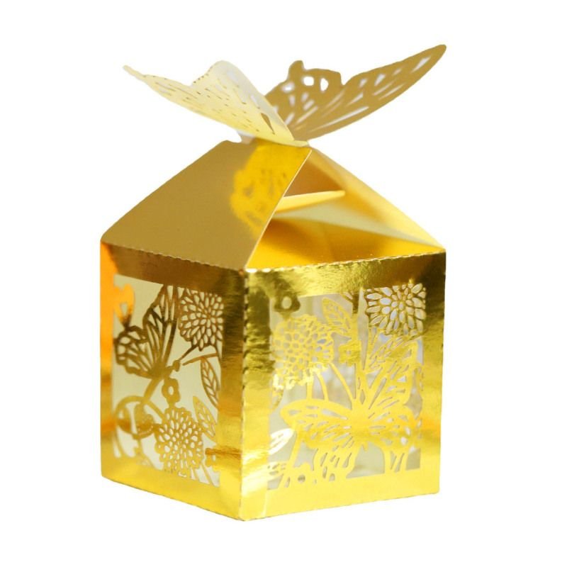 Simple Creative Hollow Butterfly Floral Wedding Candy Packaging Box