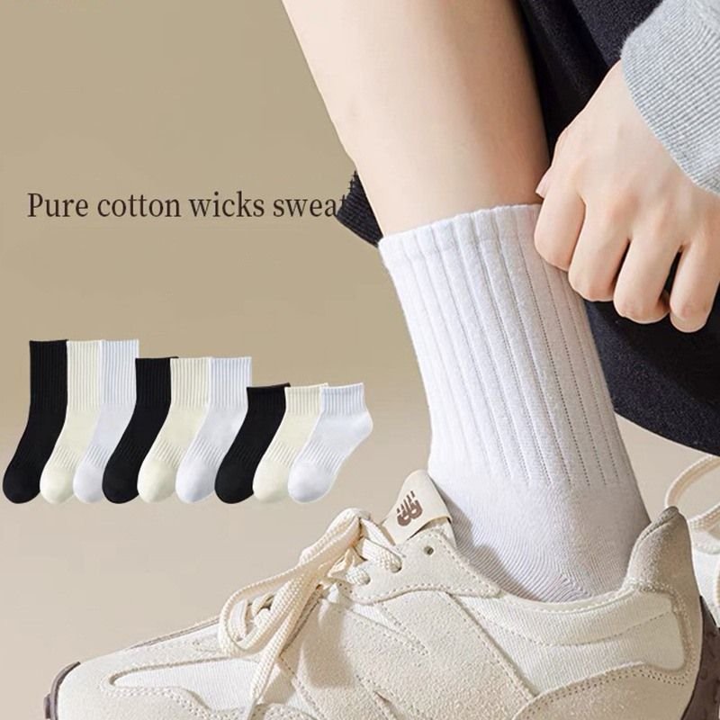 Women Basic Pure Cotton Solid Color Ankle Socks Custom