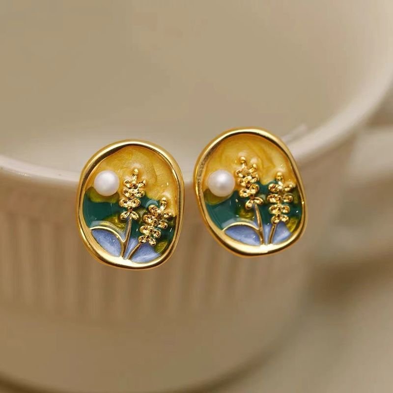 Sunset Impression Retro Style Stud Earrings