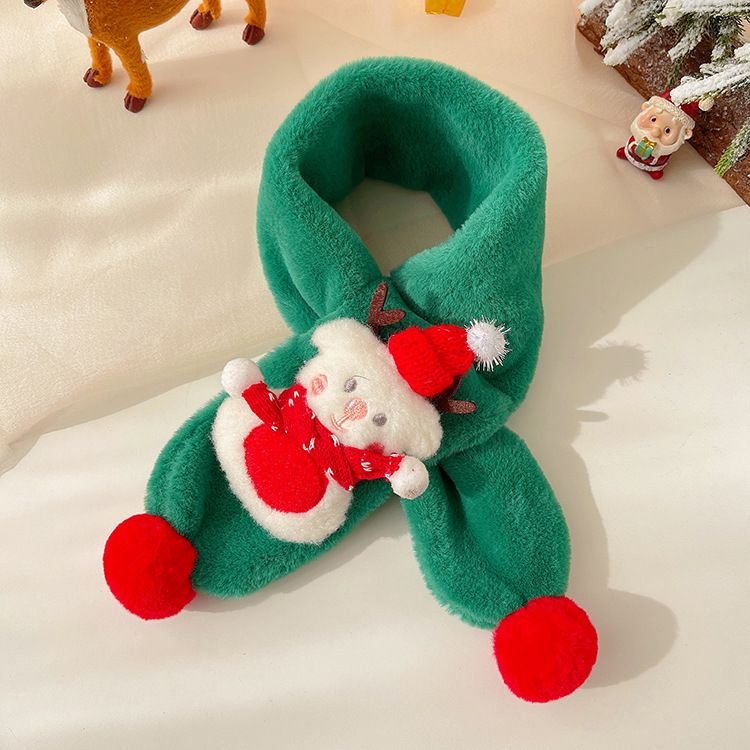 Kids Boys Girls Winter Casual Cute Christmas Snowman Plush Scarf