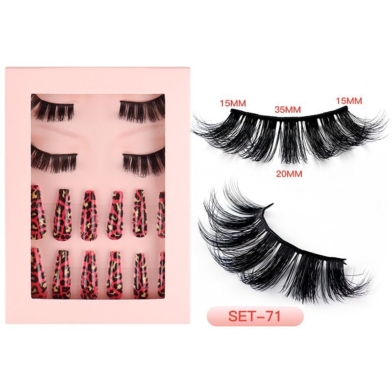 Fashion Imitation Mink Hair False Eyelashes False Nail Set