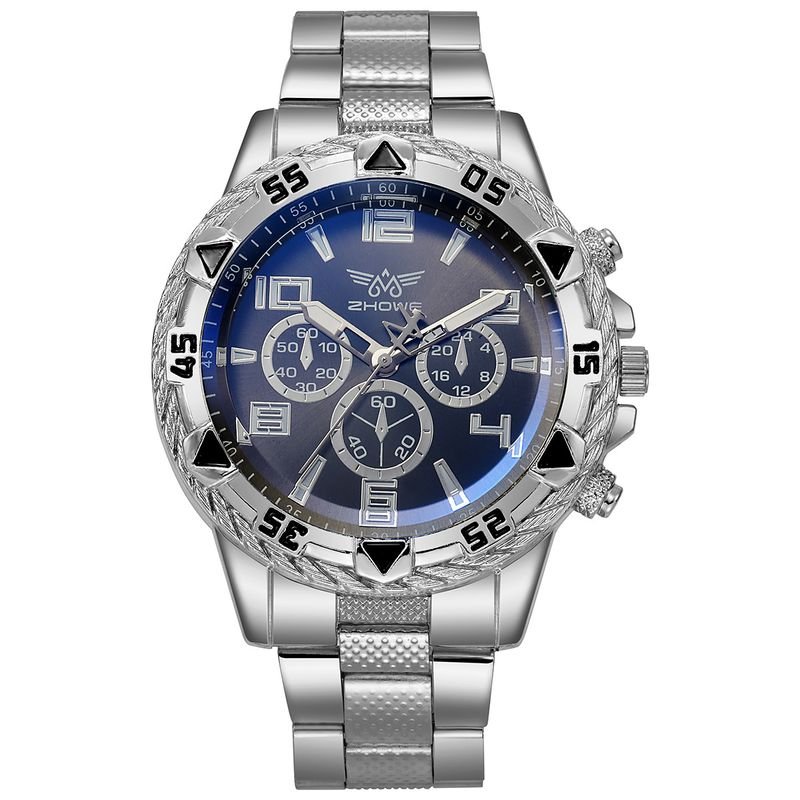 Men Business Fake Three Eyes Casual Steel Band Watch