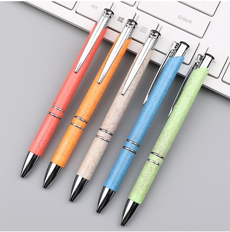 Simple Oblique Metal Pen Color Rod Spray Paint Push Aluminum Rod Double Coil Ballpoint Pen