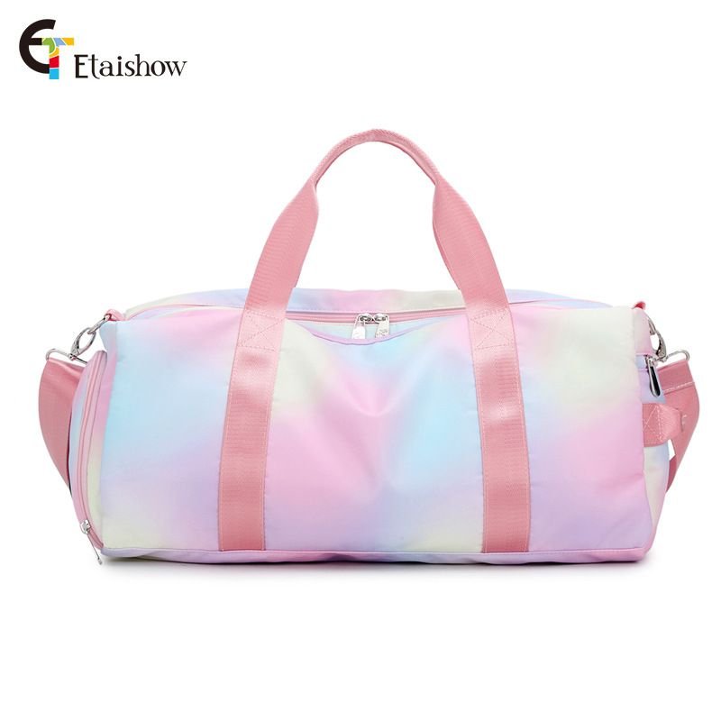 Women Portable Foldable Yoga Fitness Sports Travel Large Capacity Gradient Handle Shoulder Bag