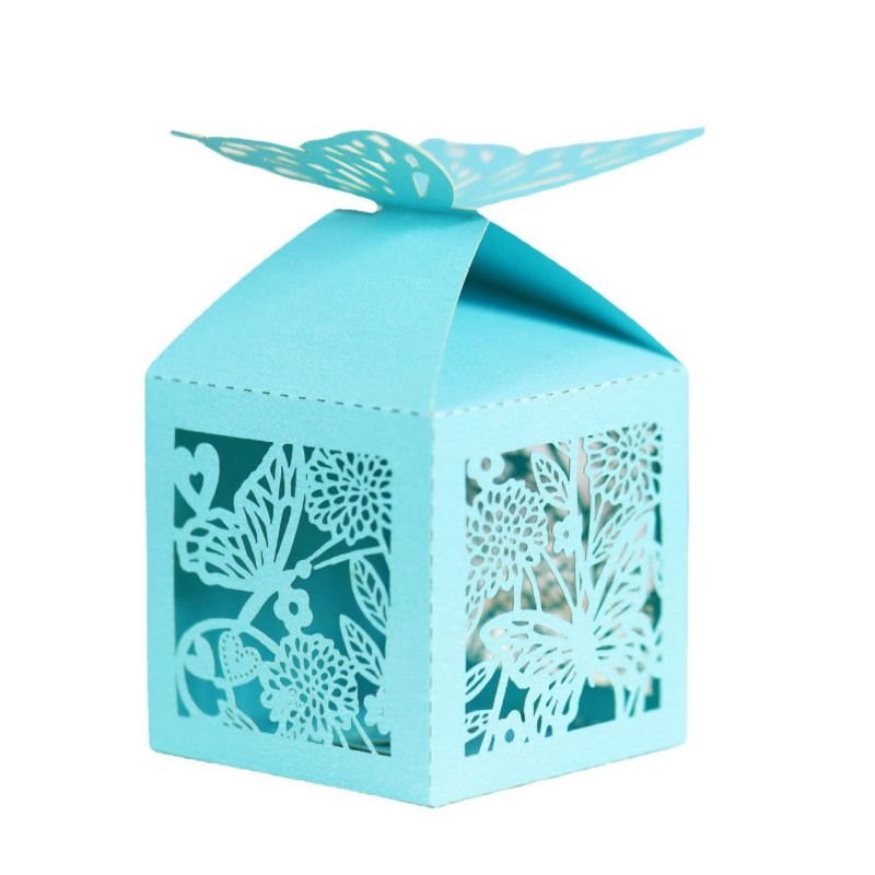 Simple Creative Hollow Butterfly Floral Wedding Candy Packaging Box