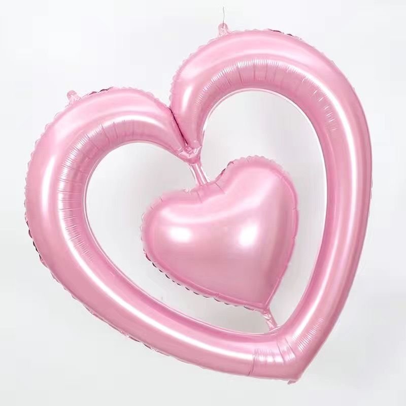 Heart In Heart Balloon Aluminum Film Valentine'S Day Decoration