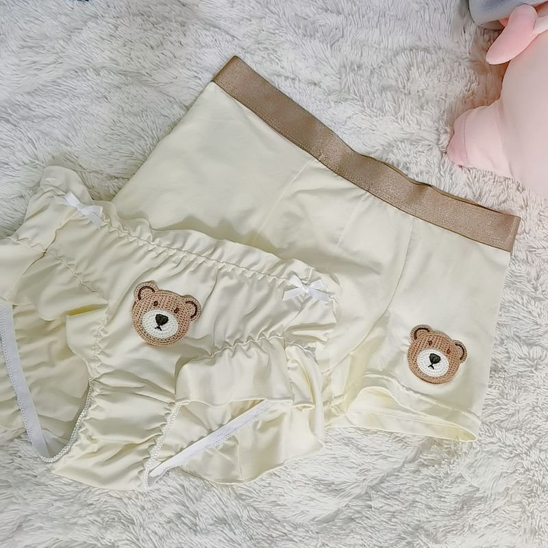 Fashion Cute Bear Print Couples Panties