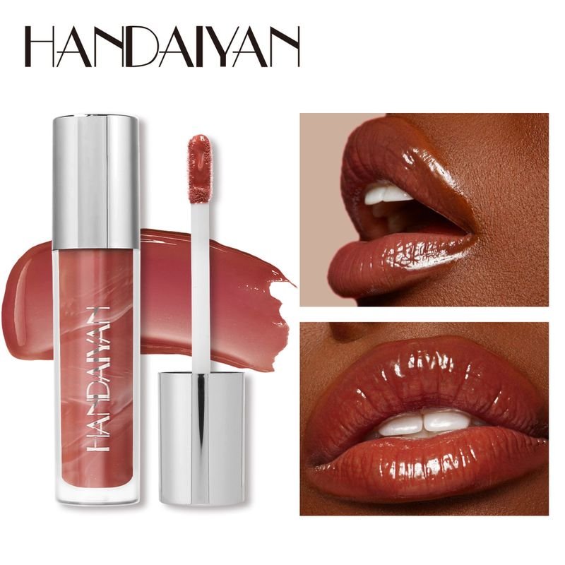 Handaiyan Women Simple Marble Mirror Moisturizing Lip Glaze