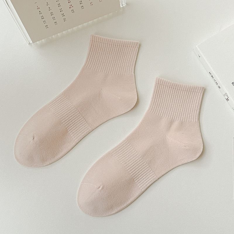 Seamless Women Solid Color Sweat-Absorbent Breathable Cotton Ankle Socks Custom
