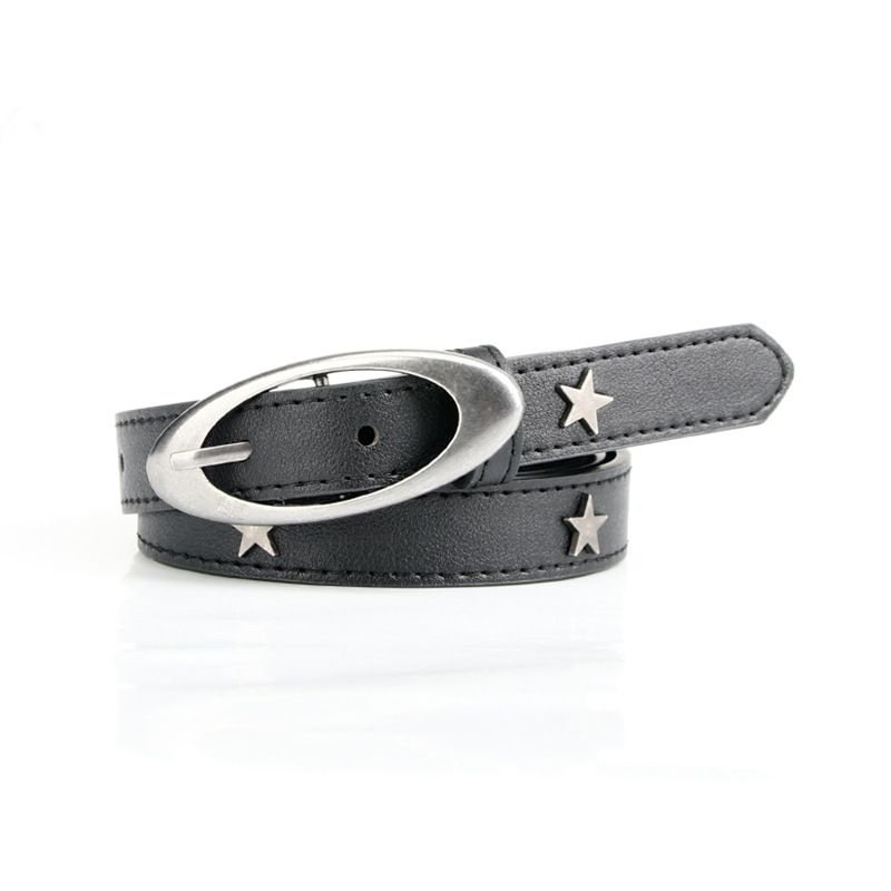 Women Simple Punk Moon Rivet Decoration Belt