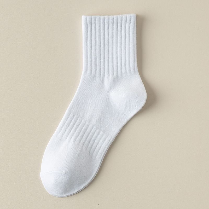 Women Basic Pure Cotton Solid Color Ankle Socks Custom