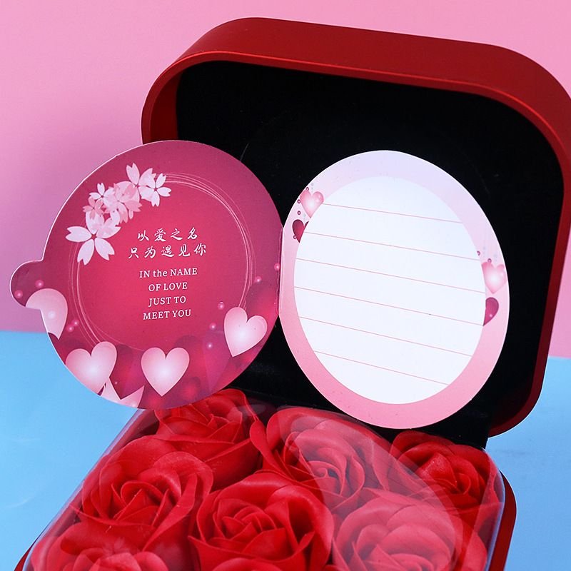 Rose Gift Box Valentine Day Jewelry Ring Lipstick Packaging Drawer Box