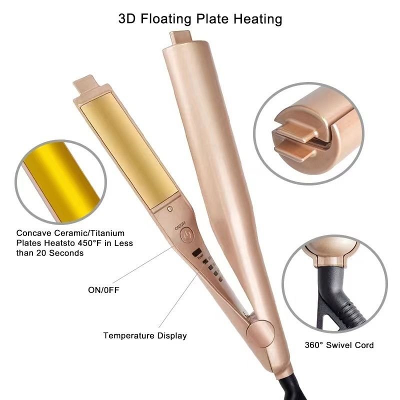 Multifunctional Gold Splint Roll Straight Double-Use Modeling Five-Speed Temperature Control Hair Straightener Appliance