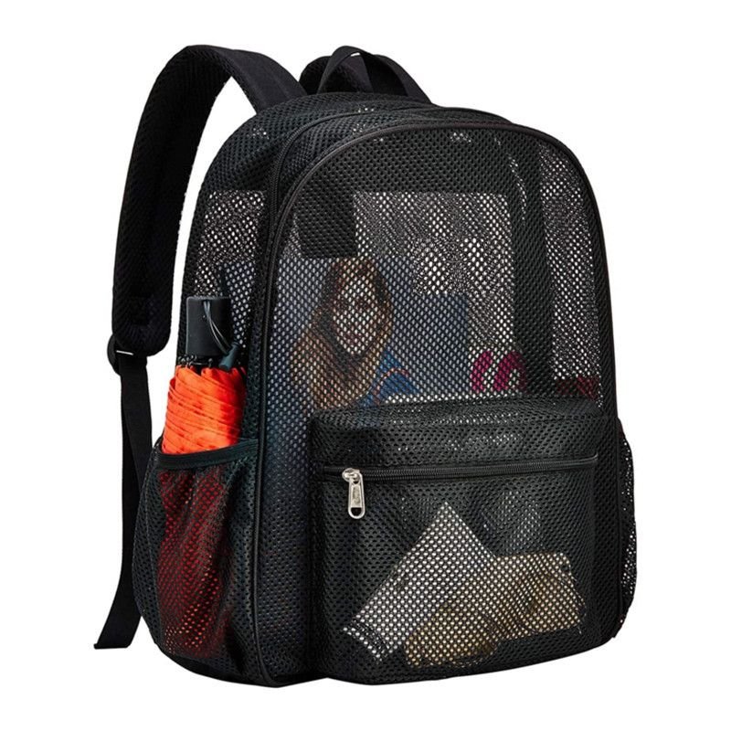 Simple And Fashion Perspective Mesh Large Capacity Backpack