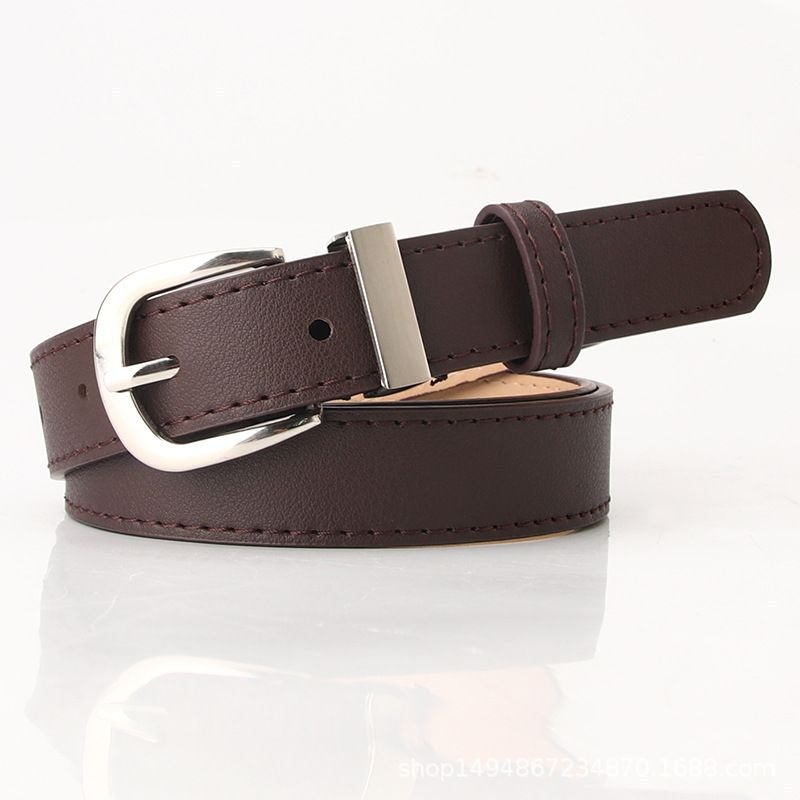 Women Fashion Simple Solid Color PU Belt