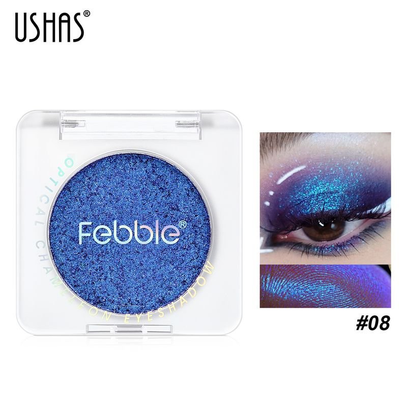 USHAS Women Simple Fine Flashing Color Change Anti-Makeup Eye Shadow Plate