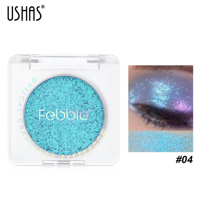 USHAS Women Simple Fine Flashing Color Change Anti-Makeup Eye Shadow Plate