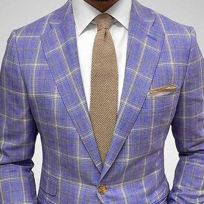 Men Fashion Casual Party Stripe Print Long Sleeve Lapel Suit