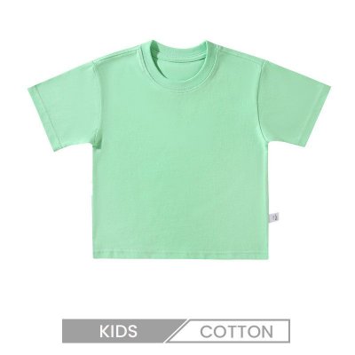 Summer 250gsm 100% Cotton Kids Short Sleeve Crew Neck Custom T-Shirt