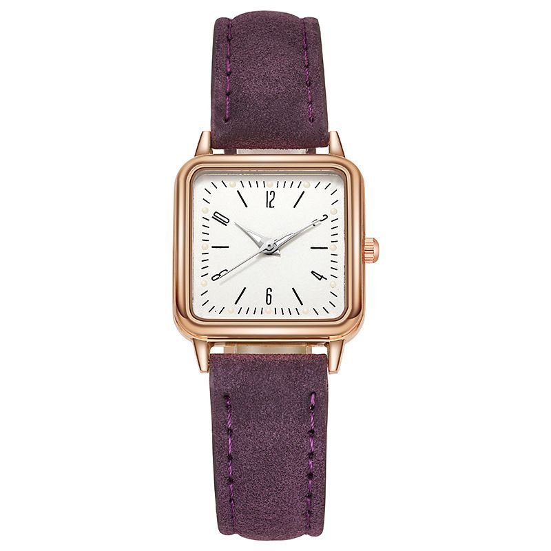 Fashion Women Fashion Luminous Girl'S Square Suede Leather Watch