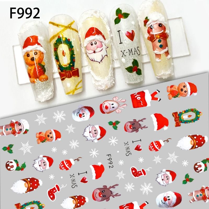 Christmas Theme Elk Snowflake Cute Cartoon Nail Art Stickers