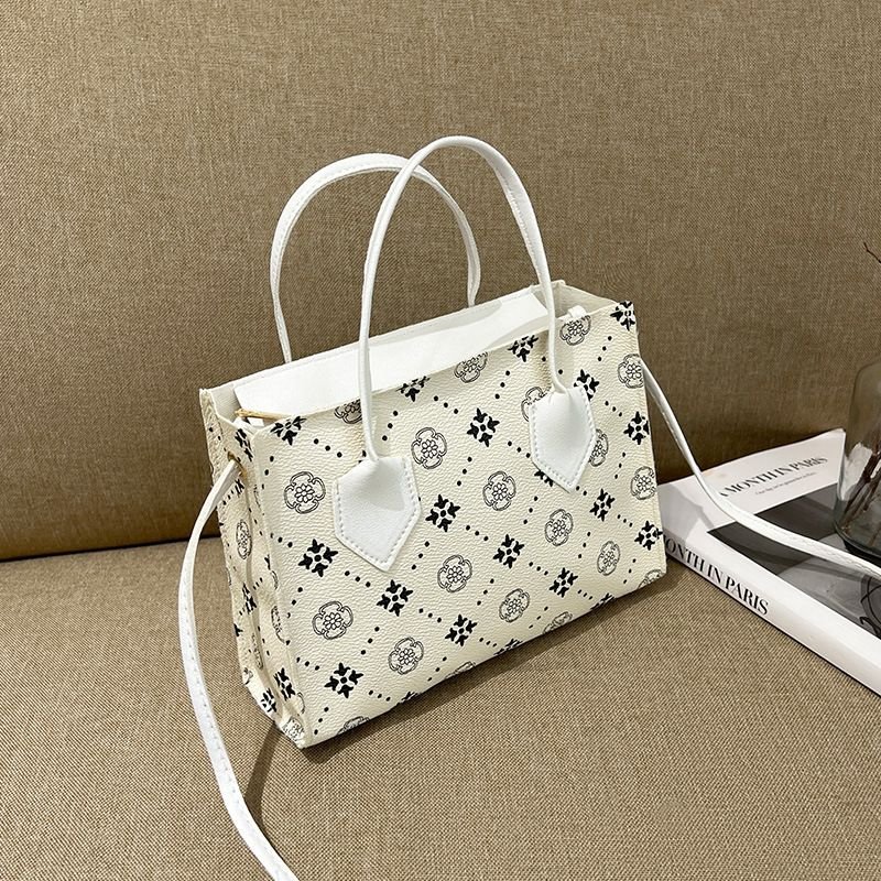 Fashion Solid Color Embossed Square HandBags Tote Bag