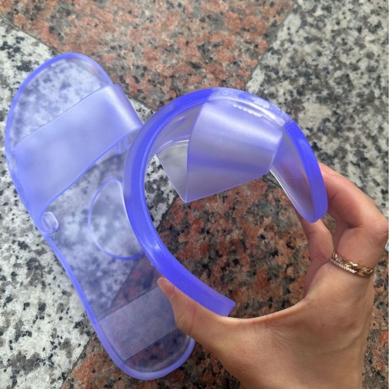 Women Fashion Solid Color Transparent Flat Slippers