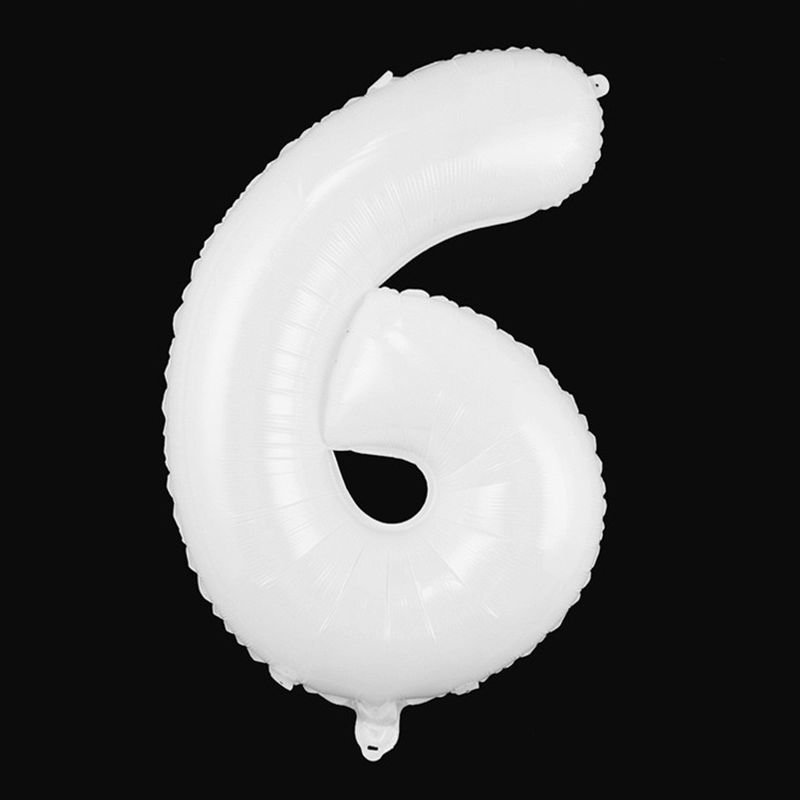 Simple Creative Birthday Party 32 Inch Aluminum Film White Digital Balloon Decoration