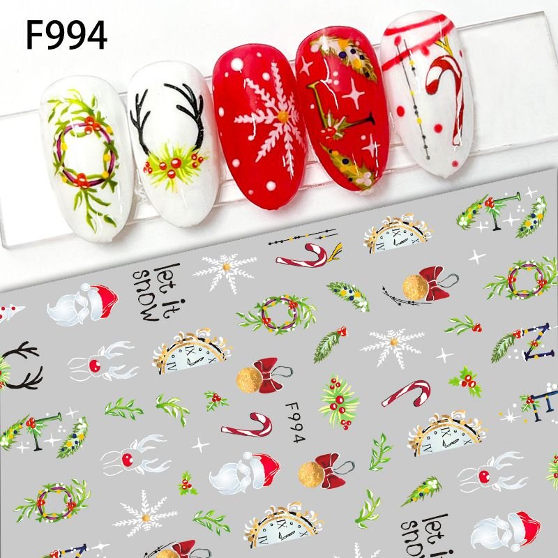 Christmas Theme Elk Snowflake Cute Cartoon Nail Art Stickers