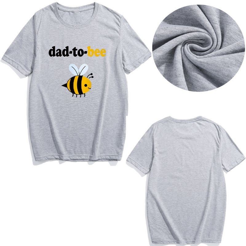 Valentine Day Pregnant Women Cartoon Cute Bee Print Round Neck Short Sleeve Couple T-Shirt