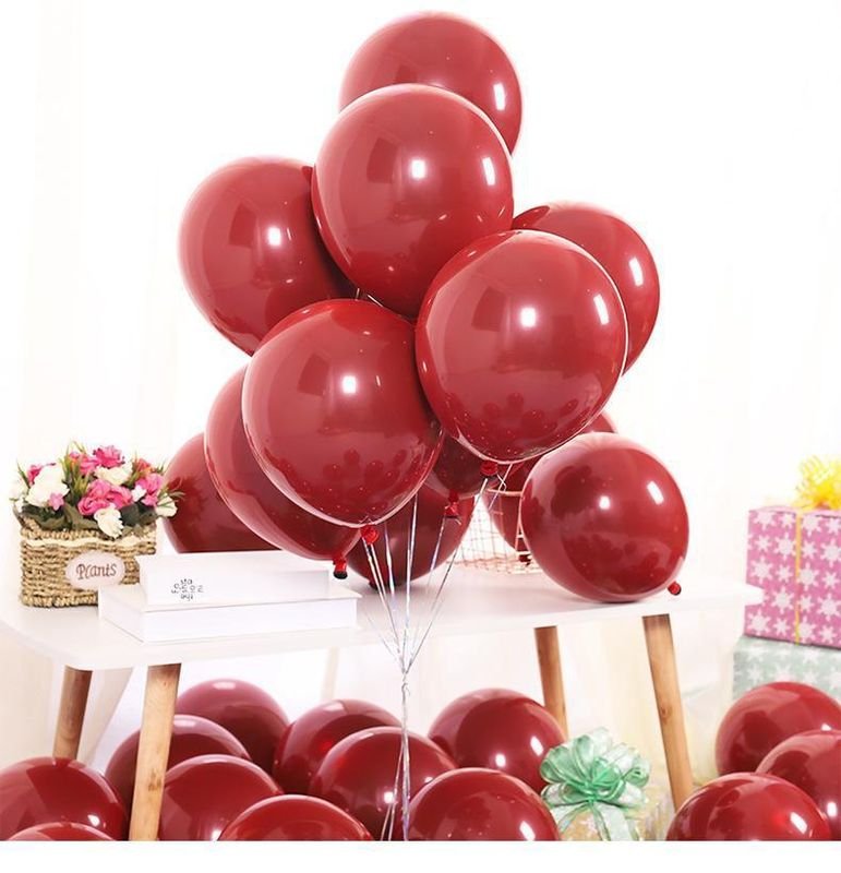 Double Tail Pomegranate Red Thick Balloon Wedding Party Decoration