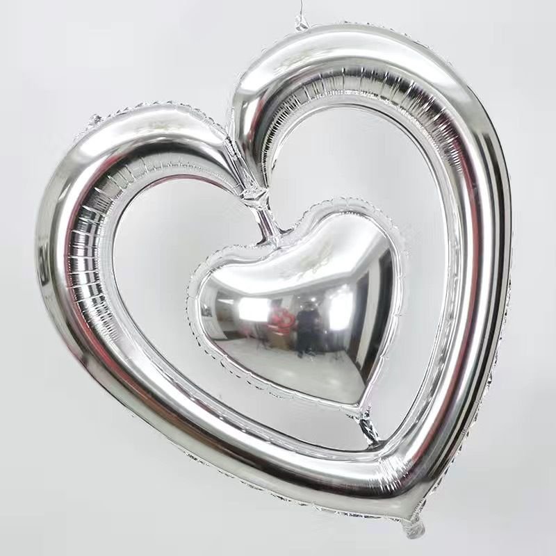 Heart In Heart Balloon Aluminum Film Valentine'S Day Decoration