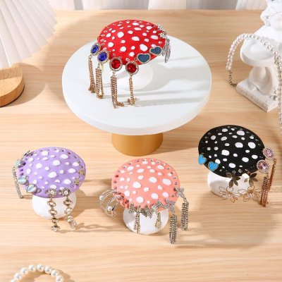 Women Fashion Creative Multicolor Mushroom Earrings Storage Display Stand