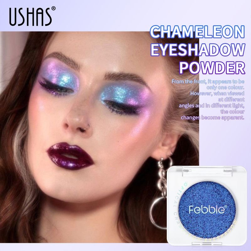 USHAS Women Simple Fine Flashing Color Change Anti-Makeup Eye Shadow Plate