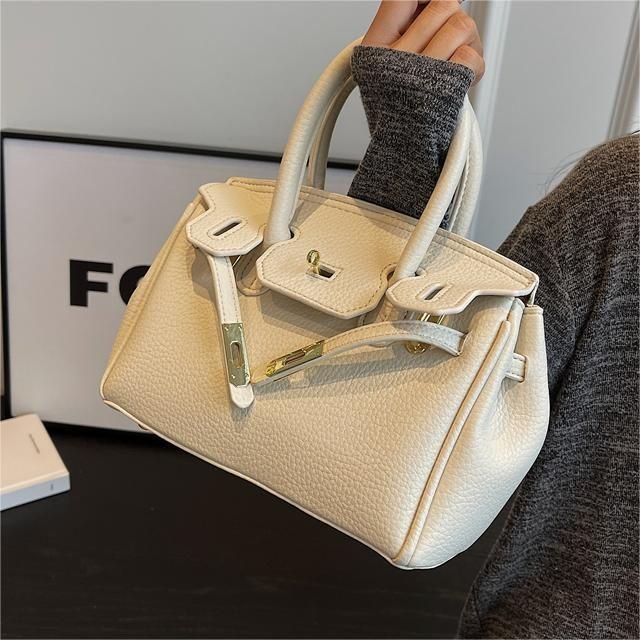 Women Fashionable Simple Large Capacity PU Lock Handle Shoulder Bag