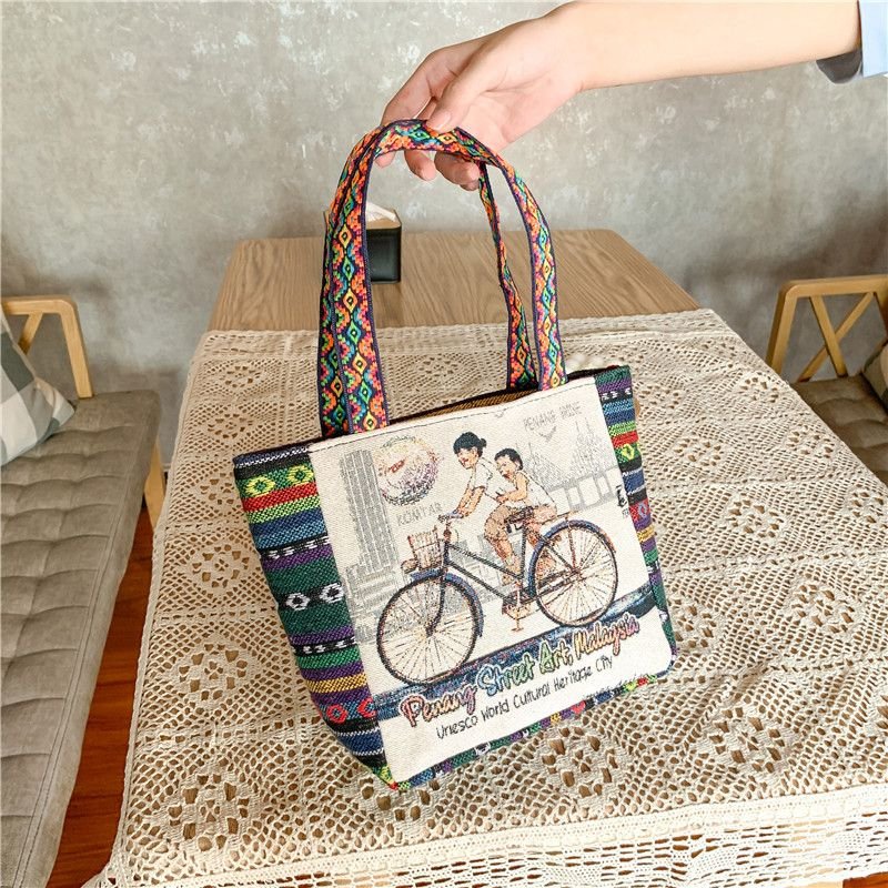 Ethnic Retro Large Capacity Canvas Tote Bag