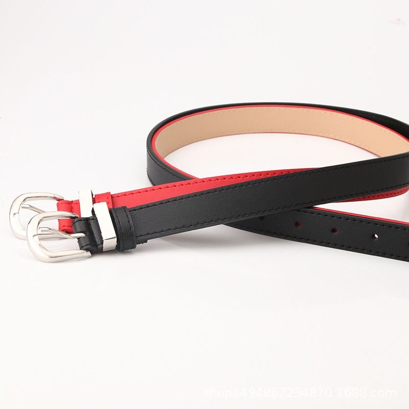 Women Fashion Simple Solid Color PU Belt