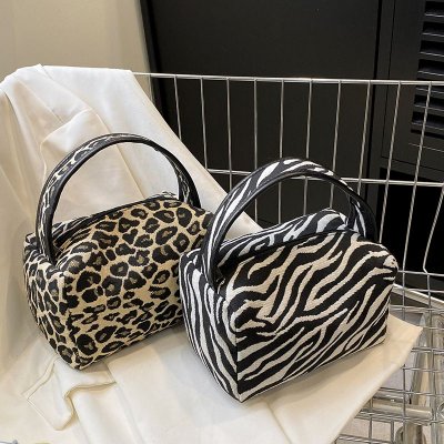 Women Fashion Leopard Zebra Print Large Capacity Handle Bag