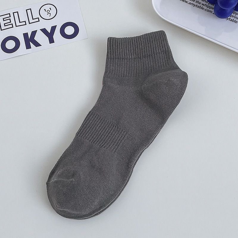 Solid Color Men Cotton Summer Thin Short Ankle Classic Socks Custom