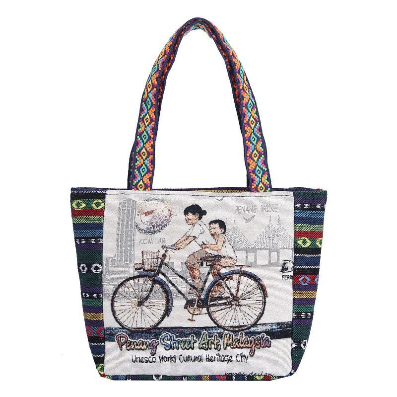 Ethnic Retro Large Capacity Canvas Tote Bag