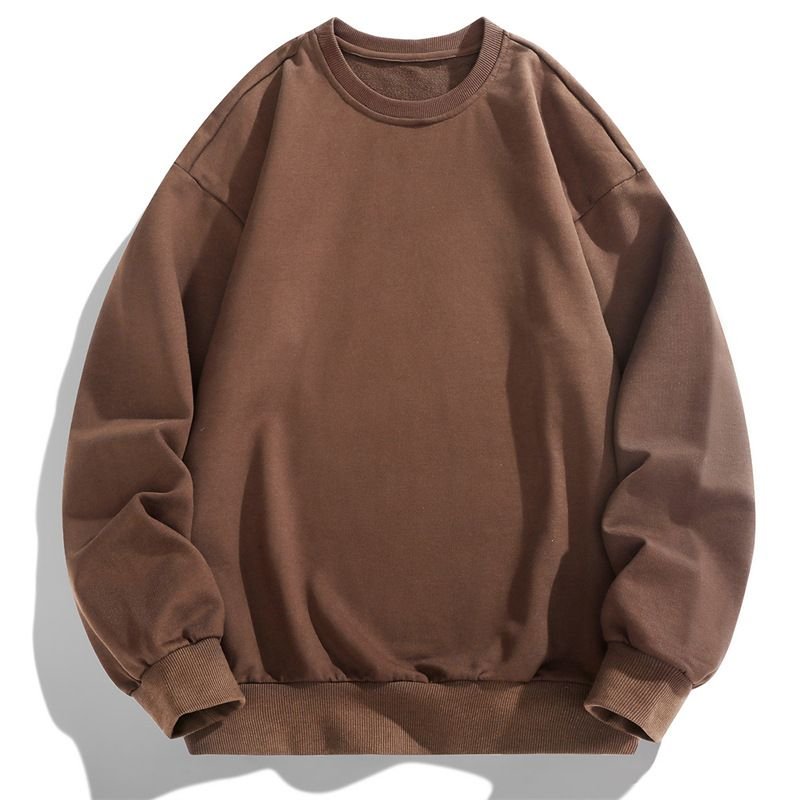 Men Spring Autumn Fashion Casual Basic Solid Color Plus Size Long Sleeve Round Neck Sweatshirts