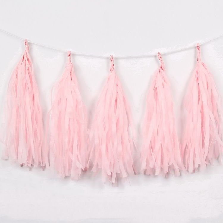 Birthday Party Paper Tassel Pull Banner Wedding Background Layout Ribbon Decoration Supplies