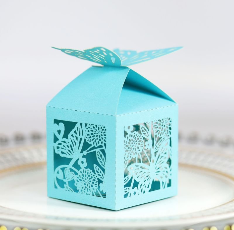 Simple Creative Hollow Butterfly Floral Wedding Candy Packaging Box