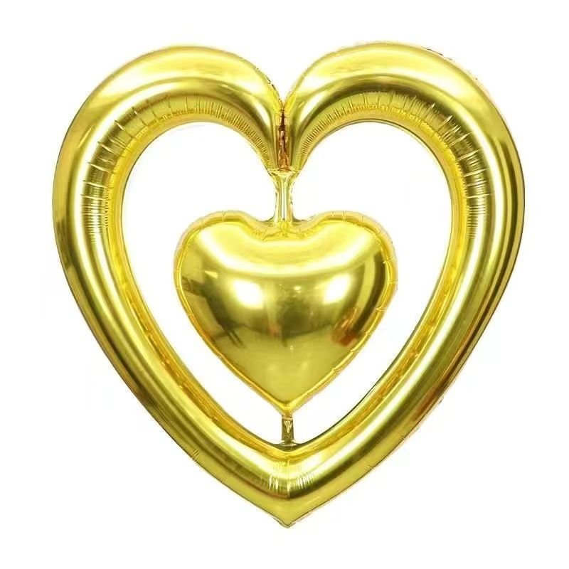 Heart In Heart Balloon Aluminum Film Valentine'S Day Decoration