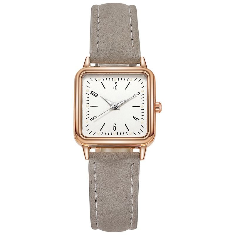 Fashion Women Fashion Luminous Girl'S Square Suede Leather Watch