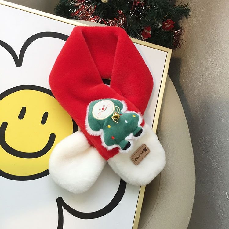 Kids Boys Girls Winter Casual Cute Christmas Cartoon Plush Scarf